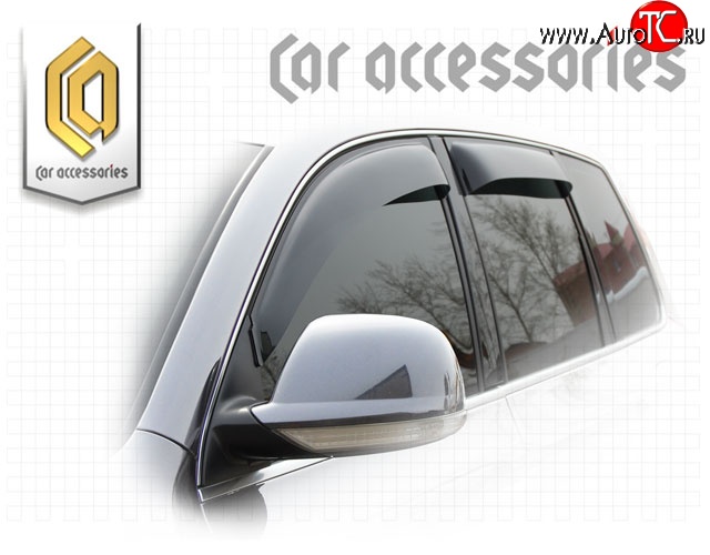 2 199 р. Комплект дефлекторов окон CA Plastic Volkswagen Touareg 1 GP рестайлинг (2006-2010) (Classic полупрозрачный, Без хром.молдинга)  с доставкой в г. Самара