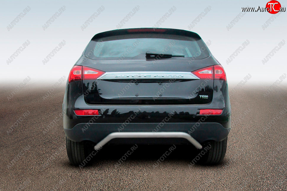 7 999 р. Защита заднего бампера Slitkoff (d57, скоба) Zotye T600 (2014-2021) (Сталь полимерным покрытием в цвет: серебристый)  с доставкой в г. Самара